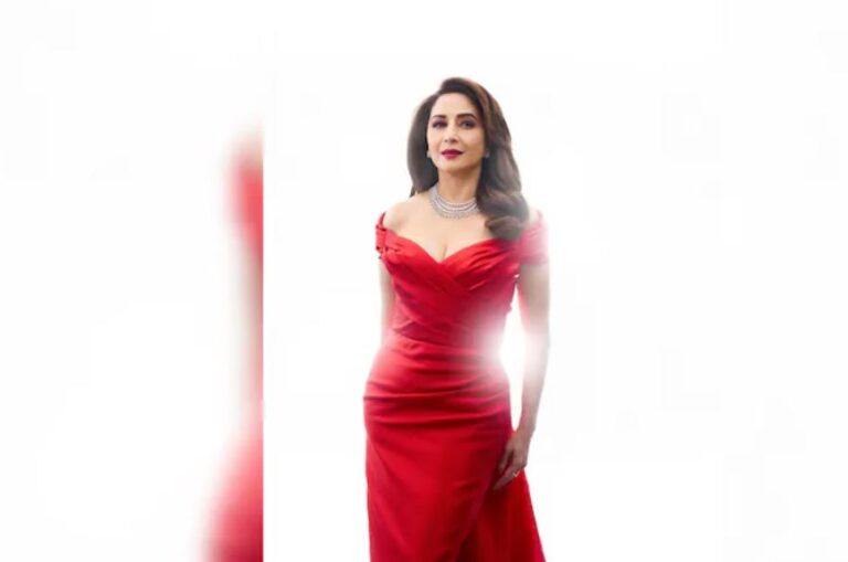 माधुरी दीक्षित ने गौरी और नैनिका के कस्टम मेड गाउन में शहर को लाल रंग में रंग दिया