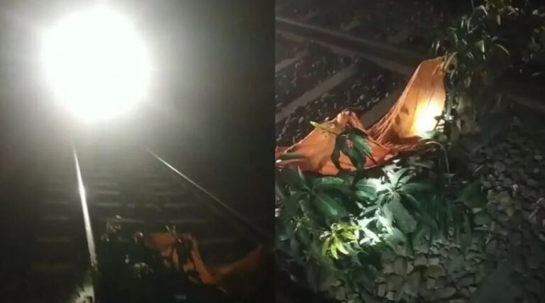 गरीब रथ ट्रेन पलटाने की साजिश नाकाम, ट्रैक पर भगवा कपड़े में लिपटा मिला लकड़ी का टुकड़ा