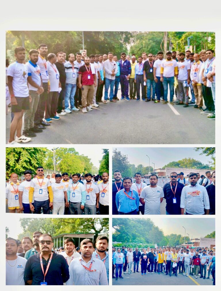 नमो मैराथन में सिविल डिफेंस के वार्डन ने बढ़-चढ़कर लिया भाग